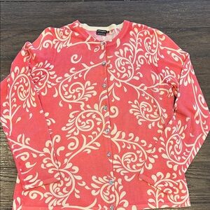 J. McLaughlin Pink and Cream Cardigan